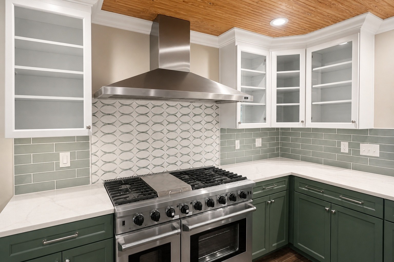 Finished kitchen range and hood detail