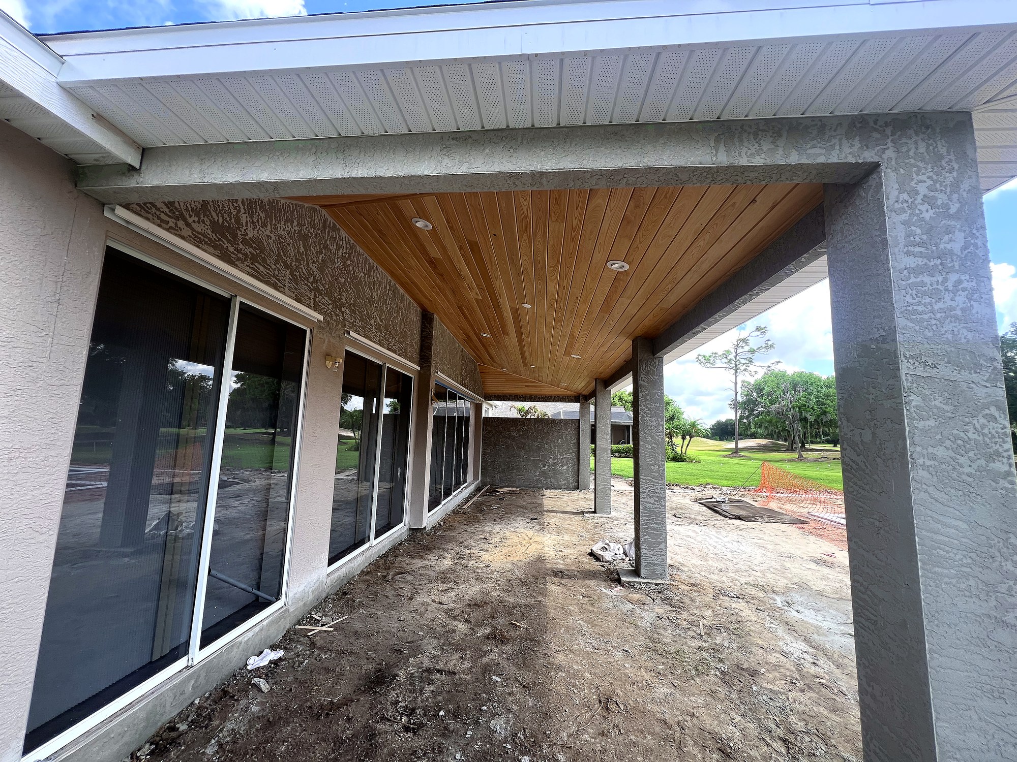 Lanai ceiling and structure under construction