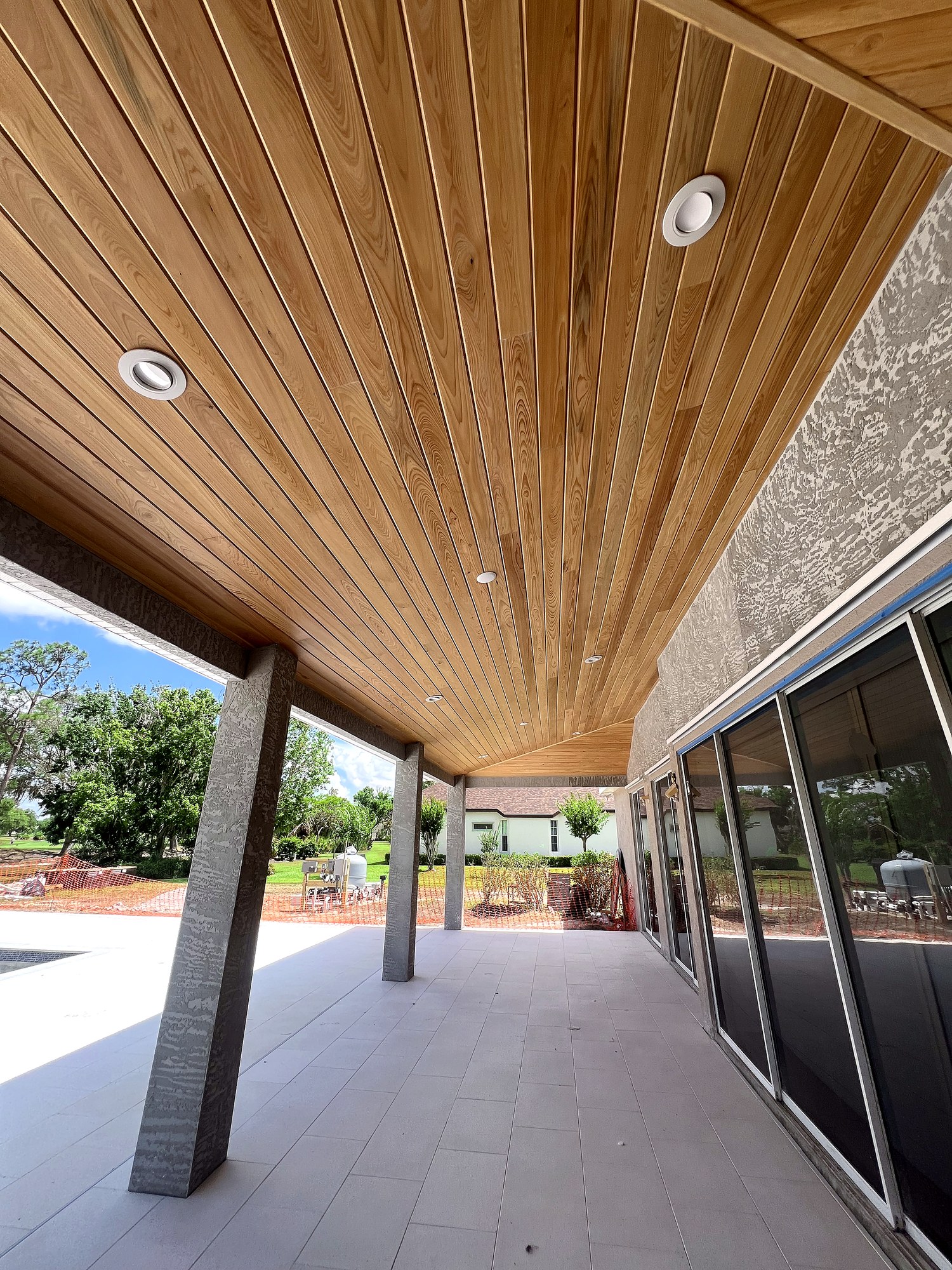 Finished lanai ceiling and deck, alternate view