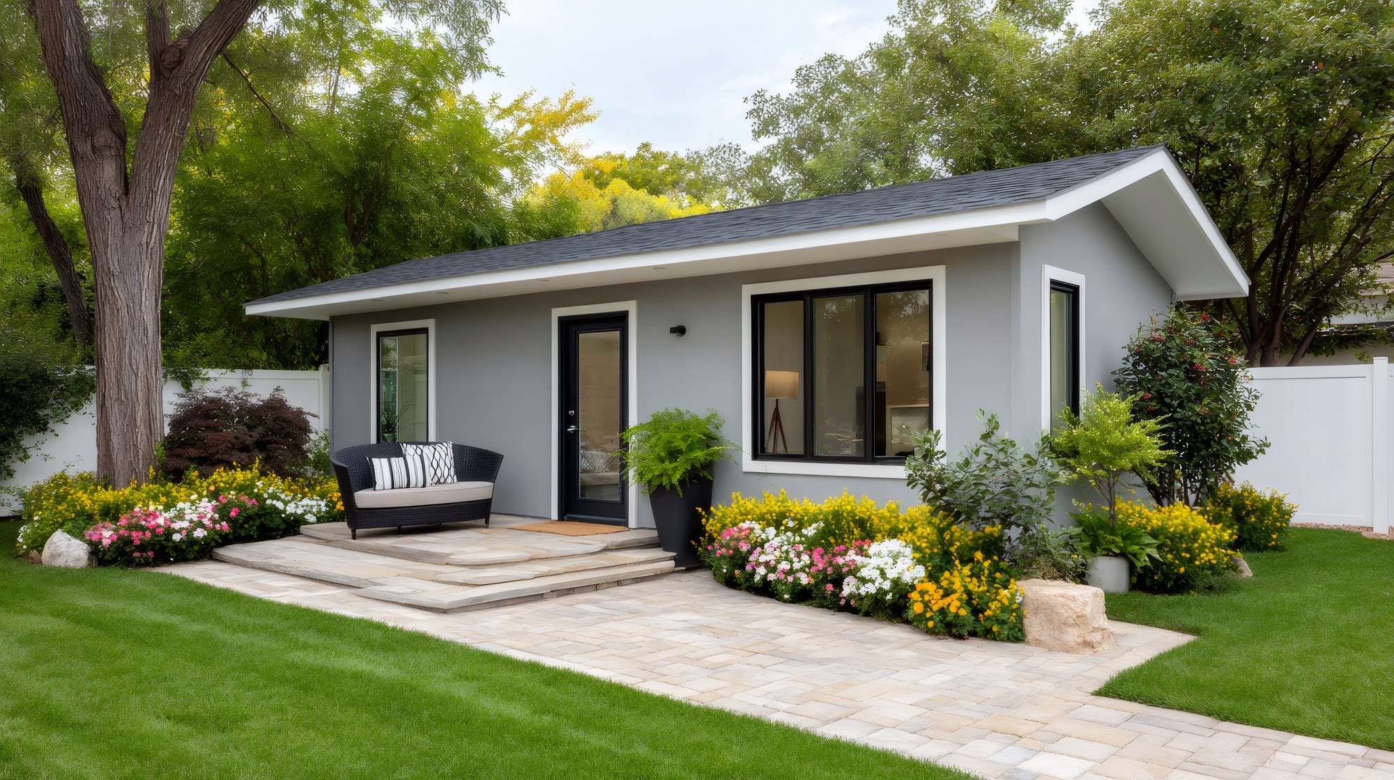 Small detached backyard cottage, an example of an accessory dwelling unit